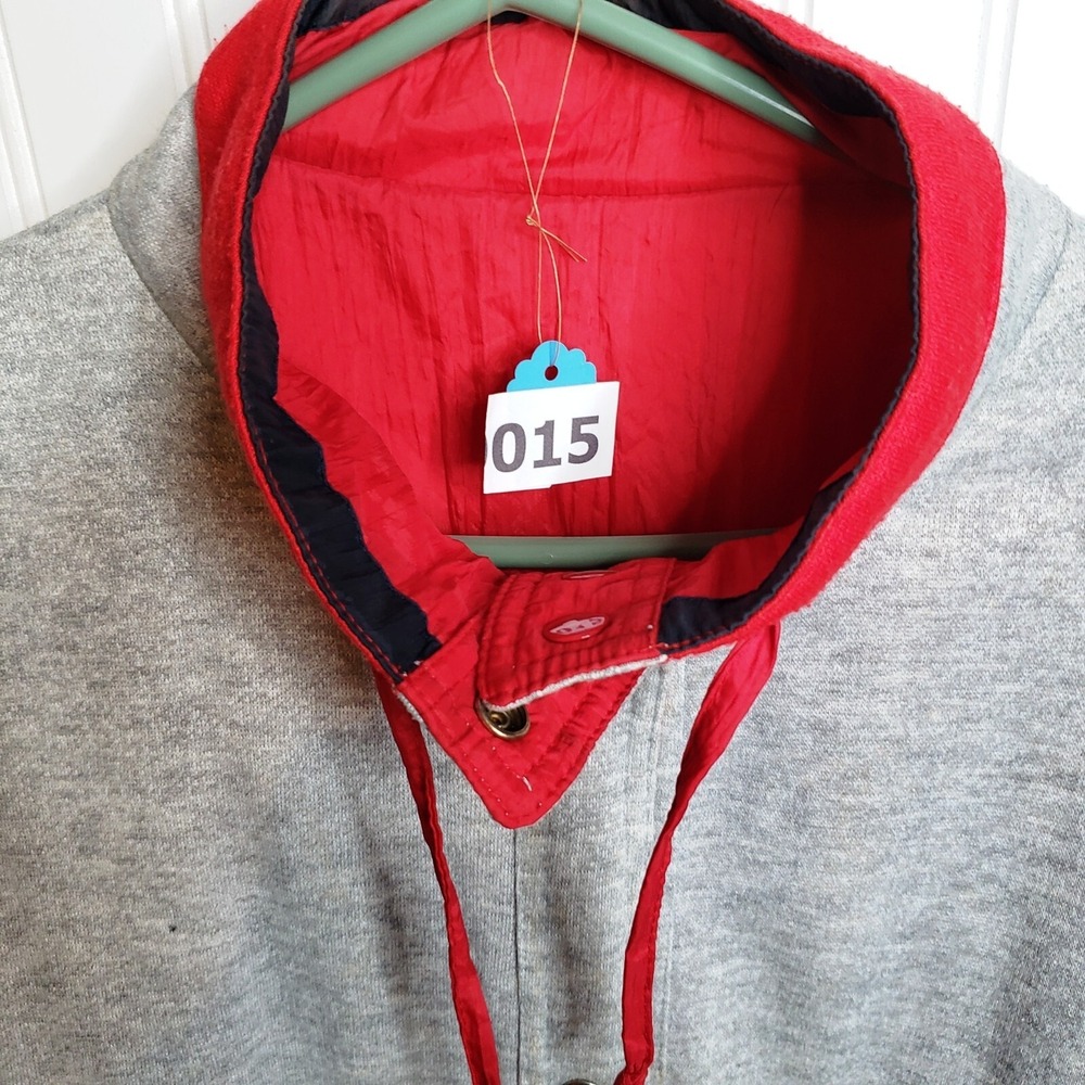 Vintage Current Scene Mens Zipper Gray & Red Sweat Jacket One Size Fits All (XL) - Picture 12 of 12
